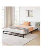 gaomon Bed Frame, Metal Low Platform Bed Frame, With Wavy Pattern, Metal Slat Support, Mattress Foundation And No Box Spring Needed