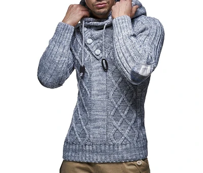 Leif Nelson Men s Knitted Pullover | Long-Sleeved Slim fit Hoodie Basic Winter Hoodie-Sweater for