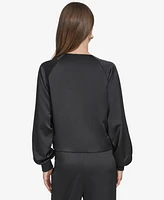 Halston Women's Satin Bomber Jacket