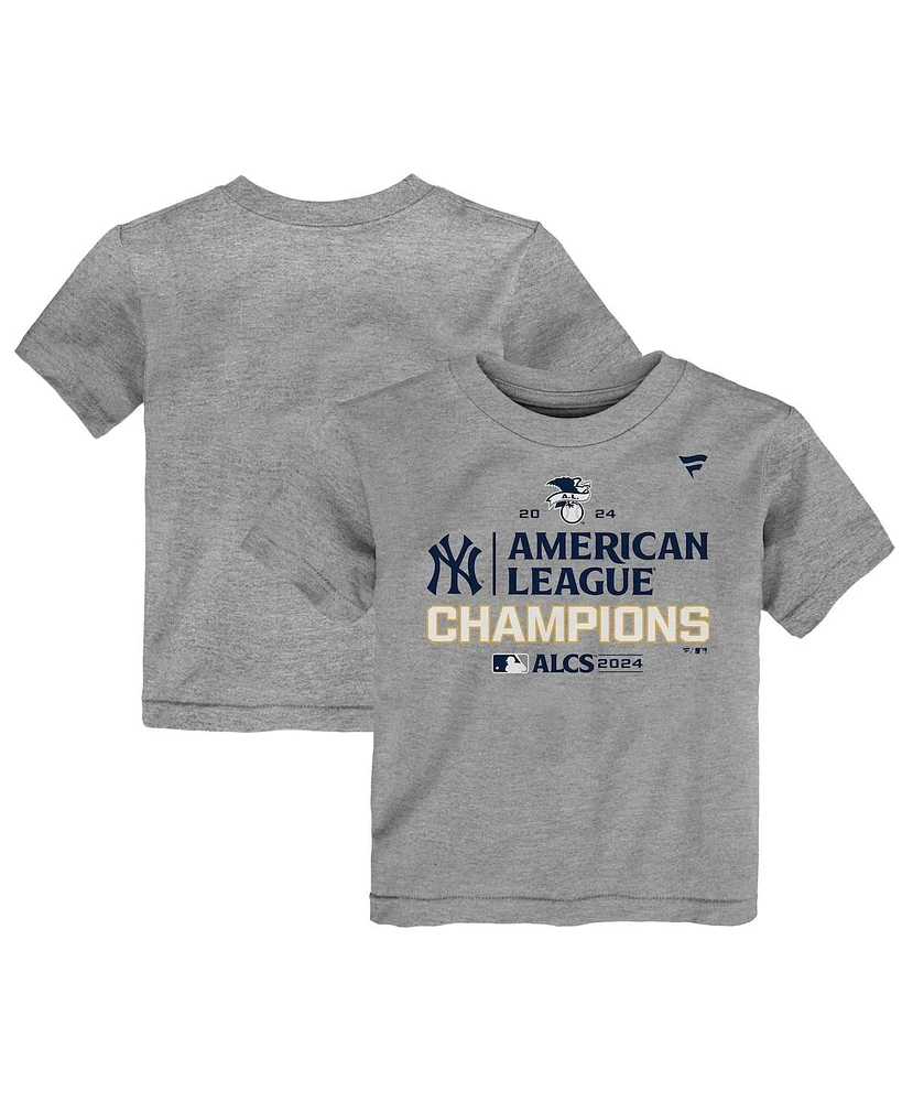 Fanatics Toddler Heather Gray New York Yankees 2024 American League Champions Locker Room T-shirt