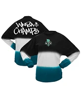 Fanatics Men's and Women's Black/Blue New York Liberty 2024 Wnba Finals Champions Horizontal Ombre Long Sleeve T-shirt