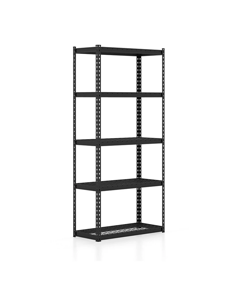 Sugift 5-Tier Metal Shelving Unit with Anti-slip Foot Pad Height Adjustable Shelves for Garage