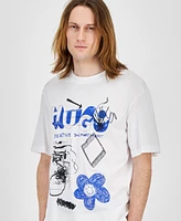 Hugo Boss Men's Creative Department Relaxed Fit Short Sleeve Crewneck Logo Graphic T-Shirt