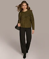 Donna Karan New York Women's Crisscross Crewneck Sweater