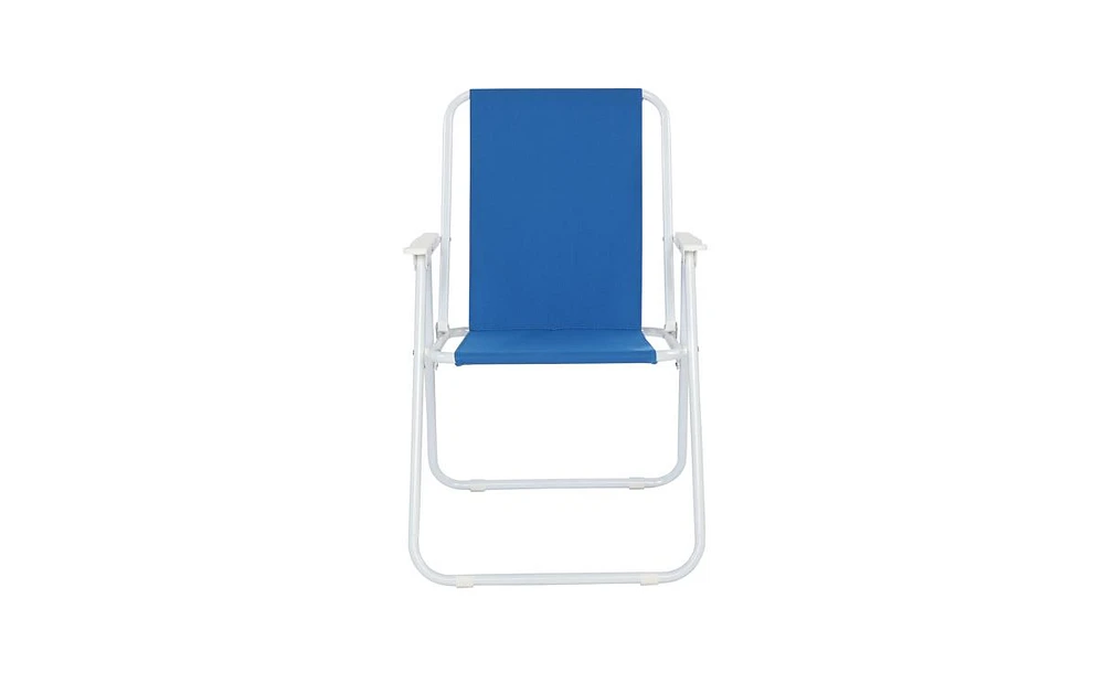 Slickblue Blue Oxford Cloth Iron Outdoor Beach Chair – Lightweight and Durable for Relaxing by the Water