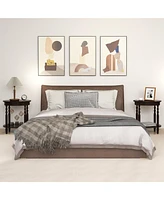 Gymax 2 Pcs 2-Tier End Table Oval Compact Sofa Side Nightstand w/ Storage Shelf