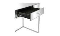 Slickblue Modern Mirrored Glass Table with One Drawer – Stylish Storage Solution