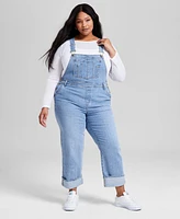 And Now This Plus Cuffed Denim Overalls, Exclusively at Macy's