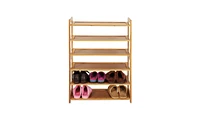 Slickblue 6-Tier Rectangular Wicker Shoe Rack Stylish Storage Solution for Shoes and Accessories