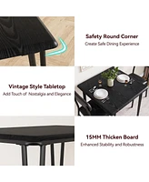 gaomon Dining Table for 2, Small Square kitchen Dinner Table Set for 2,Space Saving Wood Modern Dinette With Upholstered,3 Piece