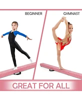 Hongge 7 Feet Folding Portable Floor Balance Beam with Handles for Gymnasts