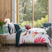 Bebejan Tropical Fusion Bedding 200 Thread Count 100% Cotton Sateen 5 Piece King Size Reversible Comforter Set