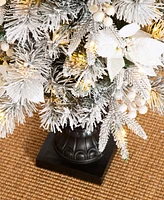 Glitzhome Pre-Lit Pine Artificial Christmas Porch Tree