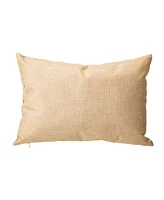 Glitzhome Faux Burlap Happy Halloween Pumpkin Pillow, 18"