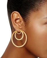 Simone I. Smith Double Polished Hoop Earrings in 18k Yellow Gold Over Sterling Silver (45mm)