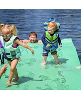 Aqua Lily Pad 18 Ft Long Water Mat Playground Floating Foam Pad for Lake, Yellow