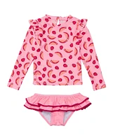 Snapper Rock Girls Berry Sweet Ls Ruffle Set