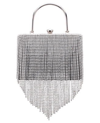 Nina Crystal Chain Cascade Fringe Satchel Bag