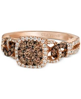 Le Vian Chocolatier Chocolate Diamond & Vanilla Diamond Ring (7/8 ct. t.w.) in 14k Strawberry Gold