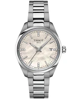 Tissot Women's Swiss Pr 100 Diamond (1/20 ct. t.w.) Stainless Steel Bracelet Watch 34mm