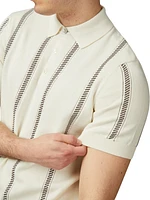 Ben Sherman Men's Regular-Fit Stripe Jacquard Polo Shirt