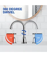 gaomon Bathroom Faucets, Classical 8 inch Bathroom Faucet with Pop Up Drain and Lead-Free Hose, 2 Packs