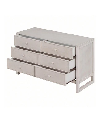 gaomon Stylish 6 Drawer Dresser For Bedroom, Large Storage Space Versatile Storage Cabinet