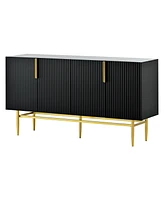 Slickblue Modern Elegant 4-Door Sideboard Buffet Cabinet for Dining Room, Living Bedroom, and Hallway