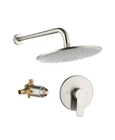 Casainc 10" Shower Faucet Set Rainfall Combo Kit with Valve