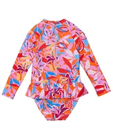 Snapper Rock Girls Blooming Sunset Sustainable Ls Skirt Surf Suit