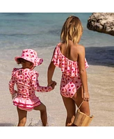 Snapper Rock Little Girls Berry Sweet One Shoulder Swimsuit