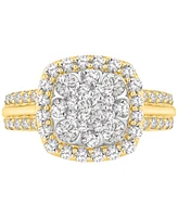 Diamond Square Cluster Engagement Ring (1-1/2 ct. t.w.) in 14k Gold