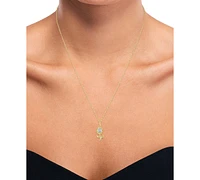 Diamond Accent Sunflower Pendant Necklace in 14k Gold-Plated Sterling Silver, 16" + 2" extender