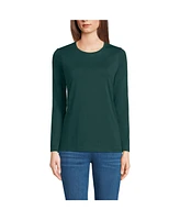 Lands' End Women's Petite Relaxed Supima Cotton Long Sleeve Crew Neck T-Shirt