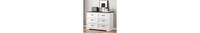 gaomon Dresser For Bedroom With 6 Drawers, Wood Drawer Dresser Chest Of Drawers For Closet, Living Room, Hallway, Nursery, Kids Bedroom(White and Brow