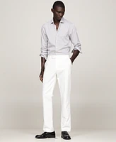 Tommy Hilfiger Men's Dress Casual Slim-Fit Poplin Striped Shirt