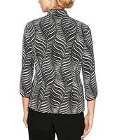 Alex Evenings Women's Abstract-Print 3/4-Sleeve Jacket & Tank Top