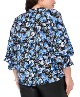 Vince Camuto Plus Floral-Print Blouse