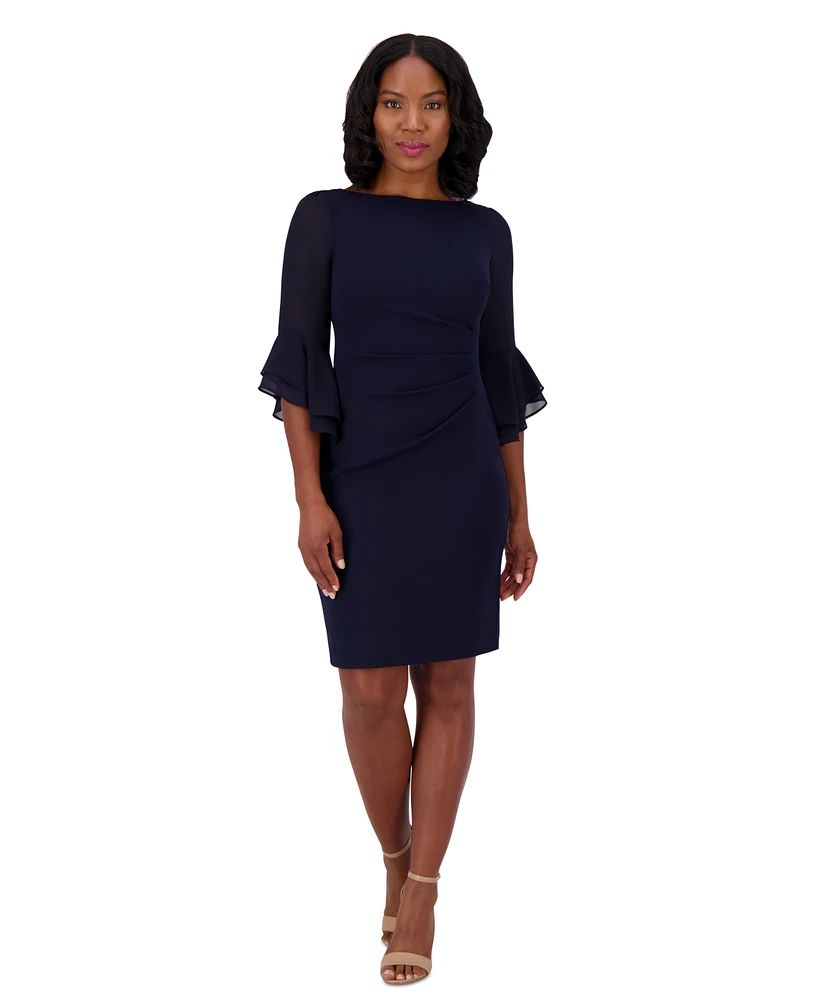 Jessica Howard Petite Boat-Neck Side-Pleat Sheath Dress