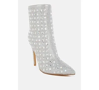 London Rag Frostin Pointed Toe Rhinestones Stiletto Boots