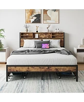 Slickblue Queen Bed Frame with Storage Headboard & 4 Drawers - Stylish and Functional Bedroom Solution