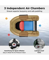Hongge Inflatable Fishing Float Tube with Fish Ruler and Angling Base