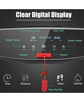 Hongge 3HP Electric Folding Treadmill with Bluetooth Speaker-Silver