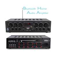 Pyle 6-Channel Wireless Bluetooth Home Audio Amplifier with Fm Radio, MP3/Usb/Sd Playback - 750W Max, PTA62BT