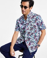 Club Room Men's Poplin Casa Floral Printed Short-Sleeve Shirt, Exclusively at Macy's