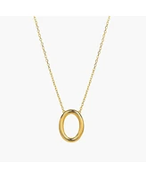 Bearfruit Jewelry Sterling Silver 18k Gold Plated Brynn Circle Necklace 20"-22"