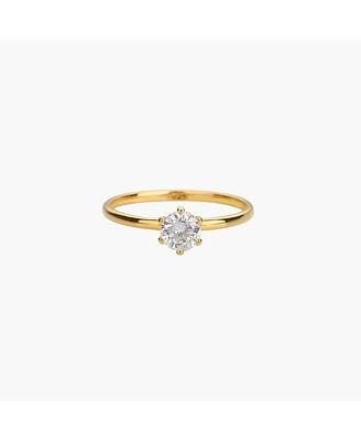 Bearfruit Jewelry Sterling Silver 18k Gold Plated Izzie Small Cubic Zirconia Band Ring Size 7