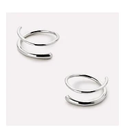 Ana Luisa Double Hoop Earrings - Harley Silver