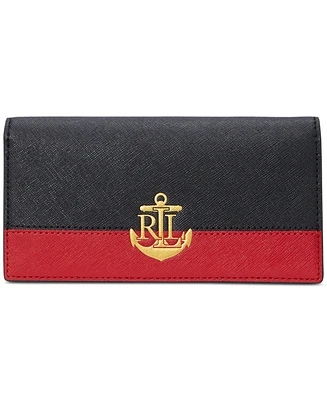 Lauren Ralph Lauren Crosshatch Leather Slim Wallet