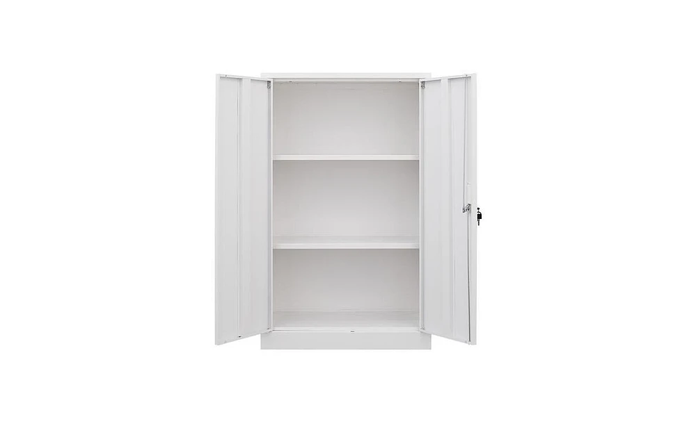 Slickblue Metal Storage Cabinet with Locking Doors and Adjustable Shelf – Folding Filing Locker for Home, Office, School, Garage
